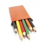 Scatola colorata con 6 matite per disegnare con logo