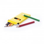 Scatola colorata con 6 matite per disegnare color giallo per eventi