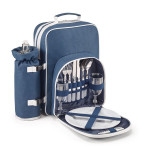 Zaino con set accesori per picnic color blu personalizzato