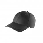 Cappello 6 pannelli con fibbia regolabile in cotone riciclato 280g/m² color nero