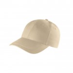 Cappello 6 pannelli con fibbia regolabile in cotone riciclato 280g/m² color beige