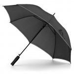 Raffinato ombrello promozionale con dettaglio colorato color argento opaco