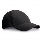 Cappello con visiera e fibbia in metallo color nero