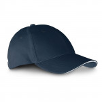 Cappello con visiera e fibbia in metallo color blu