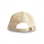 Cappello con visiera e fibbia in metallo color beige con logo