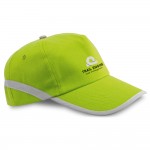 Cappelli con elementi riflettenti colore verde chiaro con logo