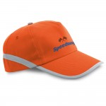 Cappelli con elementi riflettenti colore arancione con logo