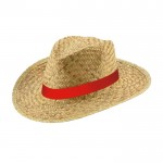 Cappelli di paglia con logo per la spiaggia color rosso