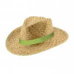 Cappelli di paglia con logo per la spiaggia color verde