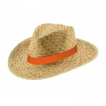 Cappelli di paglia con logo per la spiaggia color arancione