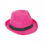 Cappello in PP fucsia con fascia personalizzata color nero