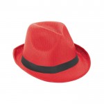 Cappello in PP rosso con fascia personalizzata color nero
