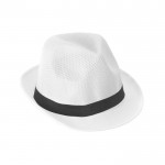 Cappello in PP bianco con fascia personalizzata color nero