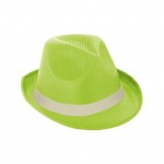 Cappello in PP verde con fascia personalizzata color grigio