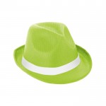 Cappello in PP verde con fascia personalizzata color bianco