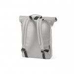 Zaino in ecopelle riciclata per PC con schienale imbottito 15,6'' color grigio chiaro