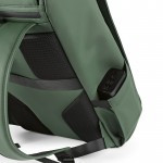Zaino da 20l in ecopelle con tasca imbottita posteriore per pc portatili color verde