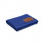 Coperta con patch personalizzabile in cotone riciclato da 200 g/m² color blu