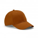 Cappellino 6 pannelli con fibbia posteriore in cotone riciclato 280 g/m² color marrone