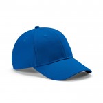 Cappellino 6 pannelli con fibbia posteriore in cotone riciclato 280 g/m² color blu