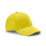 Cappellino 6 pannelli con fibbia posteriore in cotone riciclato 280 g/m² color giallo