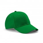 Cappellino 6 pannelli con fibbia posteriore in cotone riciclato 280 g/m² color verde