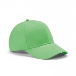 Cappellino 6 pannelli con fibbia posteriore in cotone riciclato 280 g/m² color verde chiaro 