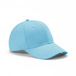 Cappellino 6 pannelli con fibbia posteriore in cotone riciclato 280 g/m² color azzurro