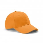 Cappellino 6 pannelli con fibbia posteriore in cotone riciclato 280 g/m² color arancione