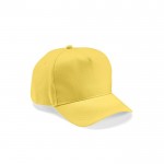 Cappellino 5 pannelli con fibbia posteriore in cotone riciclato 280 g/m² color giallo