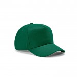 Cappellino 5 pannelli con fibbia posteriore in cotone riciclato 280 g/m² color verde