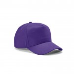 Cappellino 5 pannelli con fibbia posteriore in cotone riciclato 280 g/m² color viola