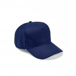 Cappellino 5 pannelli con fibbia posteriore in cotone riciclato 280 g/m² color blu mare