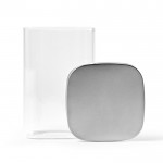 Barattolo di vetro con coperchio in acciaio inox riciclato da 1,13l color trasparente