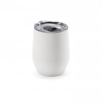 Bicchiere termico in acciaio inox riciclato con apertura nel tappo 310ml color bianco