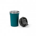 Bicchiere termico sostenibile in acciaio inossidabile riciclato 400 ml color blu petrolio