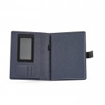 Portadocumenti A4 in rPET 300D con chiusura magnetica e quaderno color blu reale