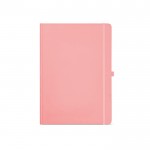Taccuino A4 con copertina rigida in cartone riciclato e fogli a righe color rosa