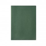 Quaderno A4 con copertina in cartone riciclato e fogli a righe color verde scuro