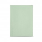 Quaderno A4 con copertina in cartone riciclato e fogli a righe color verde pastello