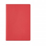 Quaderno A5 con copertina in cartone riciclato e fogli a righe color rosso