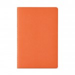 Quaderno A5 con copertina in cartone riciclato e fogli a righe color arancione