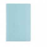 Quaderno A5 con copertina in cartone riciclato e fogli a righe color azzurro pastello