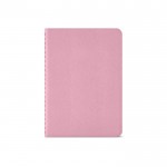 Quadernino A6 con copertina in cartone riciclato e fogli a righe color rosa