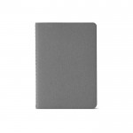 Quadernino A6 con copertina in cartone riciclato e fogli a righe color grigio