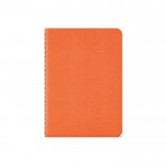Quadernino A6 con copertina in cartone riciclato e fogli a righe color arancione