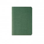 Quadernino A6 con copertina in cartone riciclato e fogli a righe color verde scuro