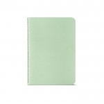 Quadernino A6 con copertina in cartone riciclato e fogli a righe color verde pastello