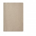 Taccuino ecologico A5 con copertina morbida in lino e pagine a punti color grigio chiaro