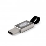 Pennetta USB di metallo con logo luminoso color grigio